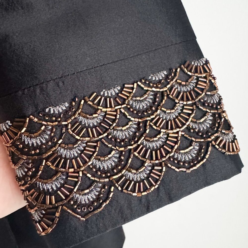 Albert Nipon Wool Silk Blend Beaded Detail Knee L… - image 7